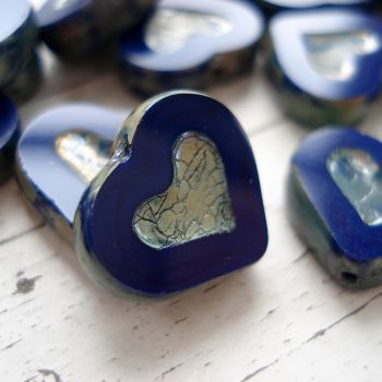 ETCHED HEART BEAD