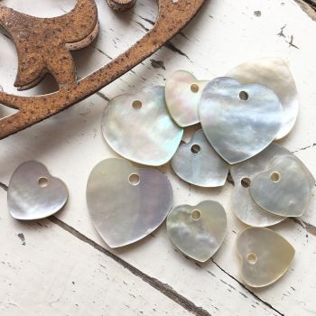 MOTHER OF PEARL HEART DROP