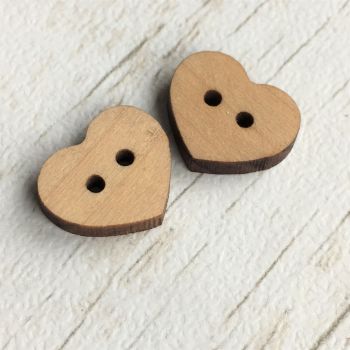 WOODEN HEART BUTTON